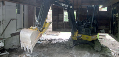 Jim Coltman Excavating replaces inadequate or damaged garage pads